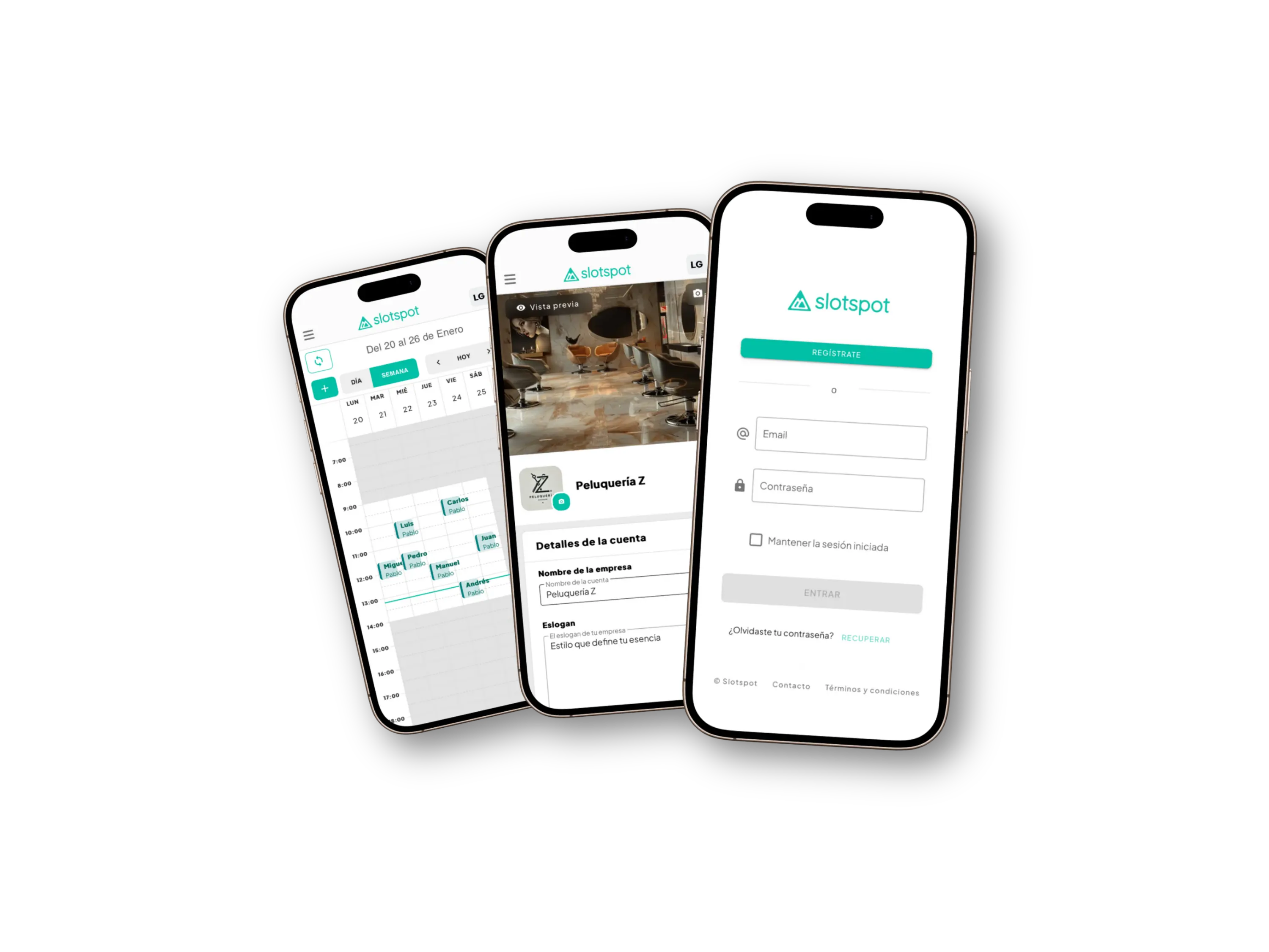 Barbero configurando su app de reservas